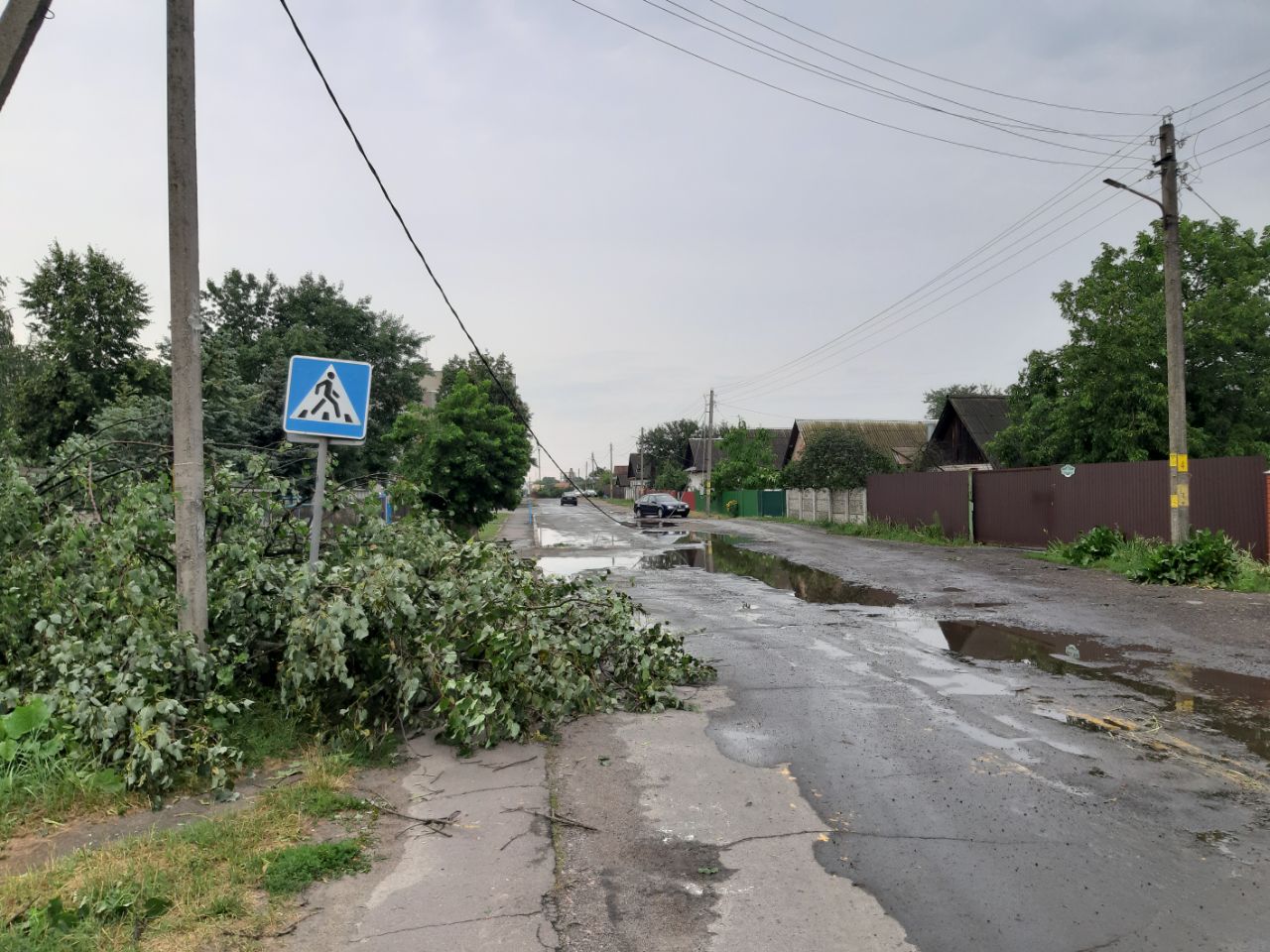 Последствия урагана в Калинковичах 14 июля