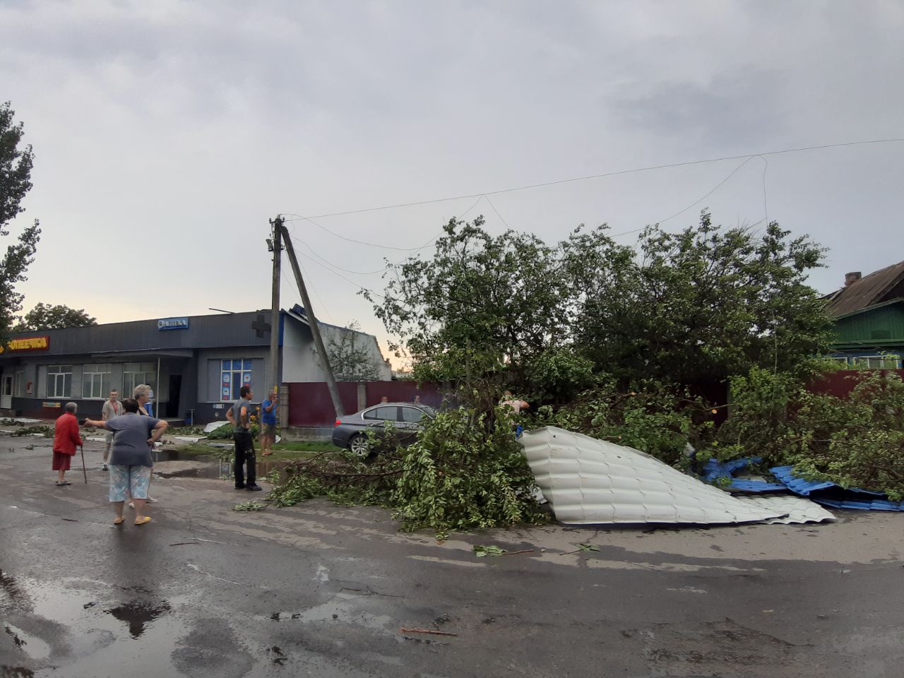 Последствия урагана в Калинковичах 14 июля